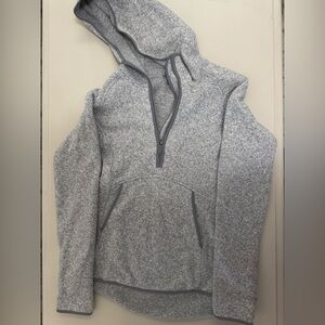Lululemon Women's grey hooded half zip. So warm and cozy. Great condition